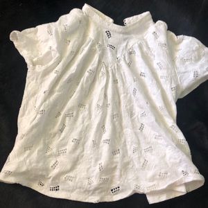 Anthropologie high neck lace blouse